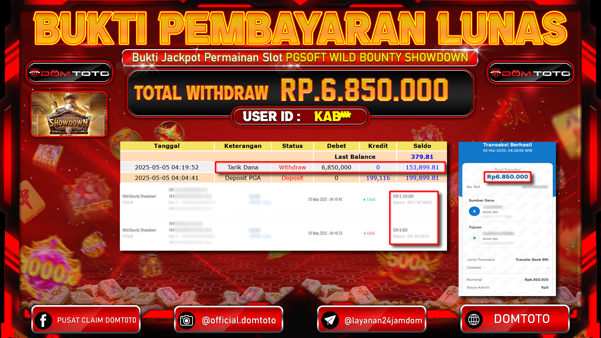 JACKPOT SLOT WILD BOUNTY SHOWDOWN 05  MEI 2025